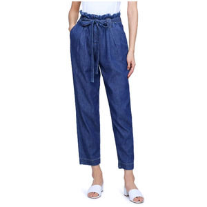 L'AGENCE Violette Paperbag Waist Nonstretch Demin Pant